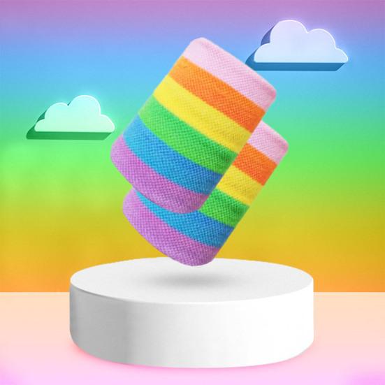 1 Pair Sports Wristband Sweat-absorbing Breathable Fabric Extra Soft Elastic Non-Fading Wrist Protection Polyester Children Wrist Support Sports