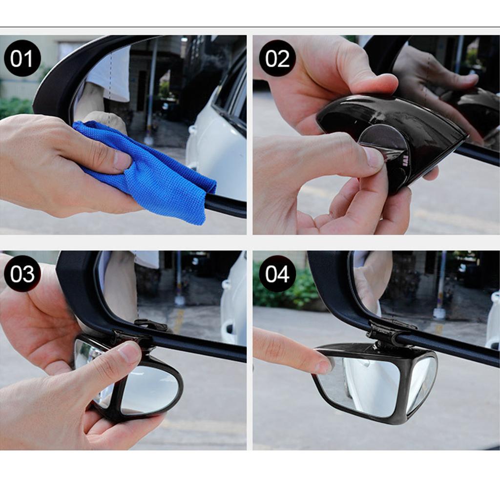 2pcs 360 degree rotatable car rearview mirror auxiliary mirror blind spot convex mirror car exterior rearview mirror