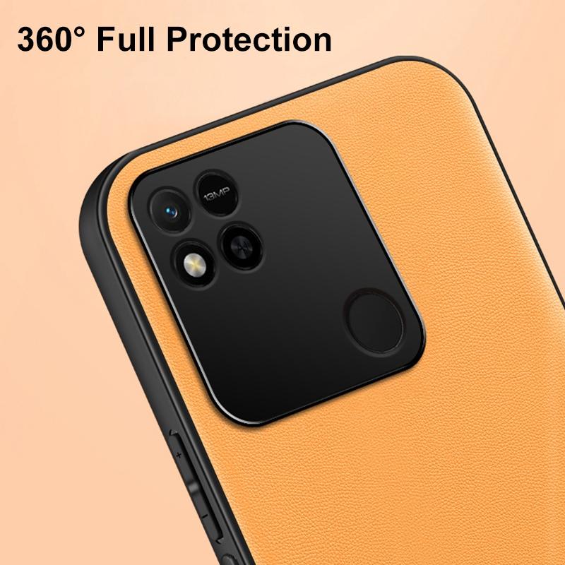 Plain PU Leather Phone Case for Xiaomi Redmi 10 10A 10C 9C NFC 9A 9T Matte Silicone Protection Case for Redmi Note 11s 11 Pro Shookproof Bumper Cover