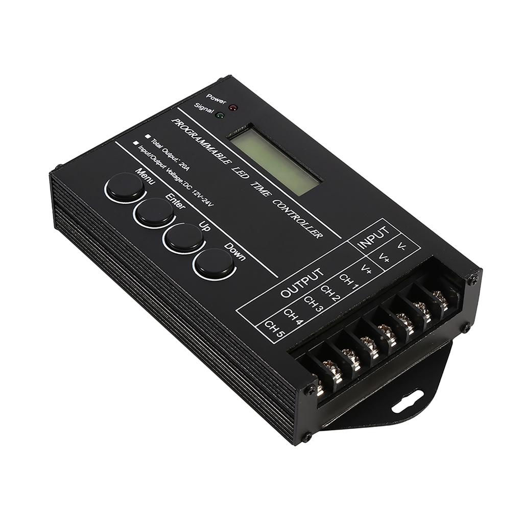 DC12/24V 20A Programmable LED Time Controller 5 Channels Color Adjustable With CD USB Cable
