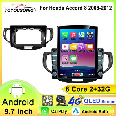 Для Honda Accord 8 2008 - 2012 Carplay Auto 4G+WIFI GPS автомобильный радиоприемник навигация мультимедиа видеоплеер стерео BT Android 13
