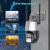 8-мегапиксельная IP-камера Wi-Fi, 4K, камера безопасности с двумя объективами, уличная 4K, автоматическое отслеживание, сирена, сигнализация, видеонаблюдение P2P ICsee CCTV PTZ Alexa