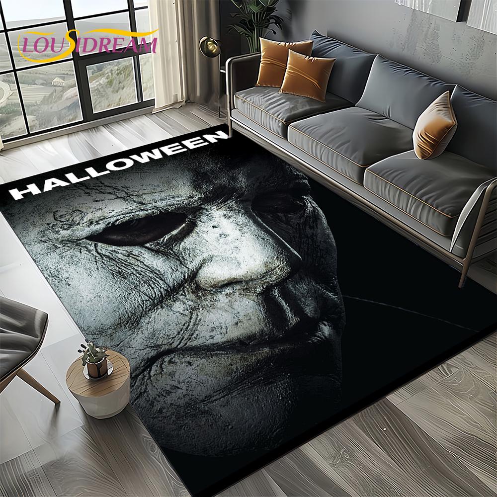Ковер Коврик Персонаж Фильма Ужасов Чаки Пеннивайз Хэллоуин Пила для Гостиной Спальни Дома Украшение Дивана, Нескользящий Напольный Коврик