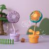 Перезаряжаемый мини-вентилятор с изображением мультяшного цветка для общежитий