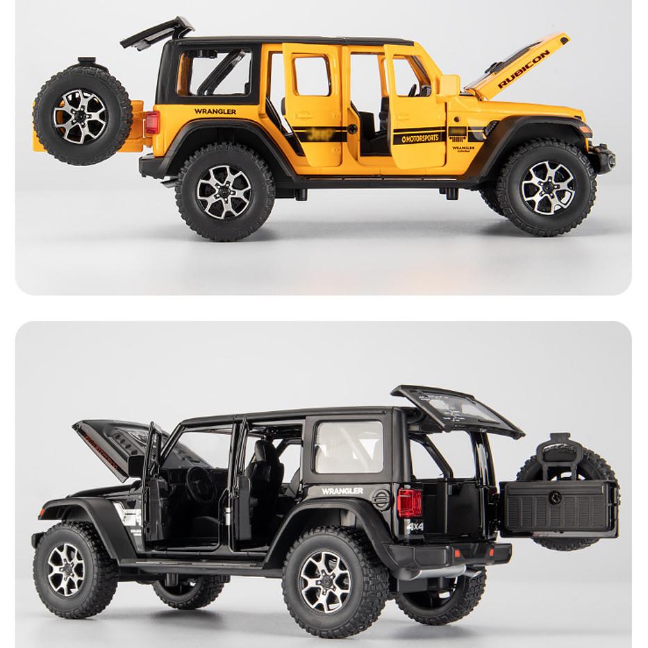 1/22 Масштаб Wrangler, литая под давлением внедорожная модель автомобиля, игрушечная модель автомобиля, 7 открытых дверей, выдвижной игрушечный автомобиль со звуком и светом для детей, коллекция подарков для мальчиков и девочек