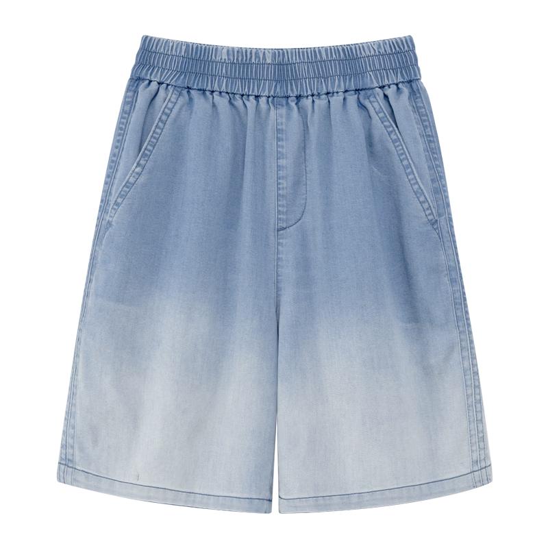 Boy's Washed Gradient Cool-Feel Denim Shorts