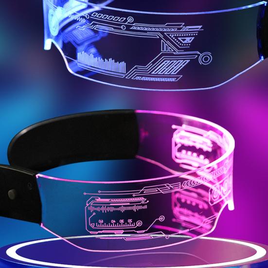 Светодиодные очки 7 цветов 12 режимов Киберпанк очки мигающие светящиеся очки для Хэллоуина Косплей вечеринка бар