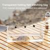 Transparent Fish Watching Bag with Measuring Scale Snap Button Waterproof PVC Lightweight Portable Outdoor Foldable Fish Observation Storage Bag