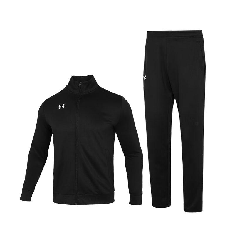 Under Armour Logo Knitted Jacket And Pants Casual Sports Set Men Sets Black 21500437-001+23600703-001
