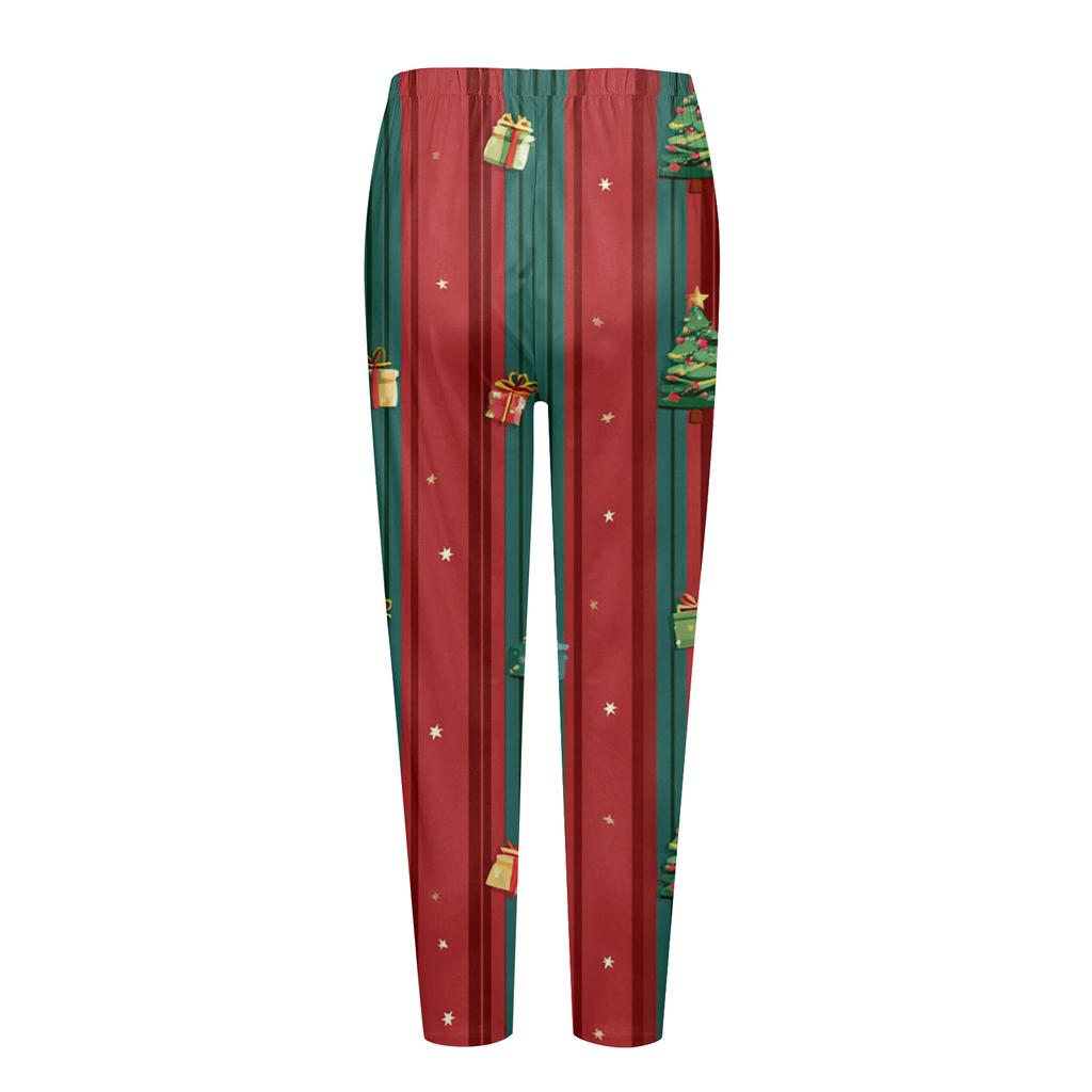 Женские рождественские облегающие эластичные повседневные брюки для йоги