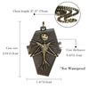 JEWELRYWE Череп Череп Карманные часы Антикварный замок карманные часы кулон ожерелье часы на день рождения годовщина рождественский подарок бронза косплей Хэллоуин