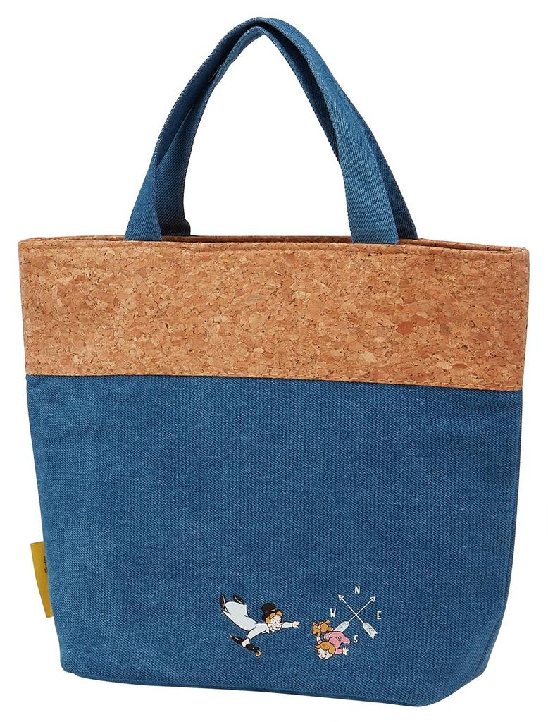 Skater Insulated Tote Lunch Bag, Cork and Denim, Disney Peter Pan Design, Size M, KBCO2