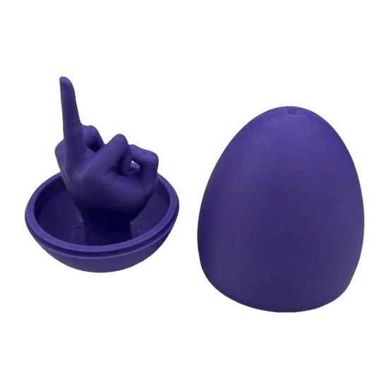 Middle Finger Easter Egg Funny Prank Toy 3D Printed Hilarious Surprise Ornament Rude Joke Egg Gag Gift for Office Party Birthday