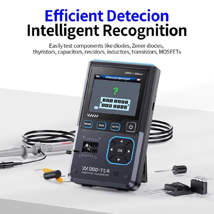 DSO-TC4 Digital Oscilloscope integrate Transistors, Diode,Capacitors Testing for DIY Electronics Projects with Test Hook