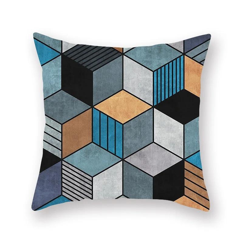 Ретро Синий Простой Принт Наволочка Автомобиль Украшения Офис Гостиная Дом Наволочка