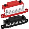 2PCS 275A Busbar Terminal Block Bus Bar 12V Power Distribution Block 6 X M8 for Automotive Sound Audio Car Power Distributor