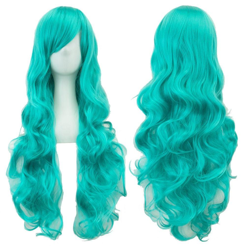 Heat Resistance Halloween Cosplay Wigs 80cm Anime Curly Hairpiece Long Synthetic Hair Carnival