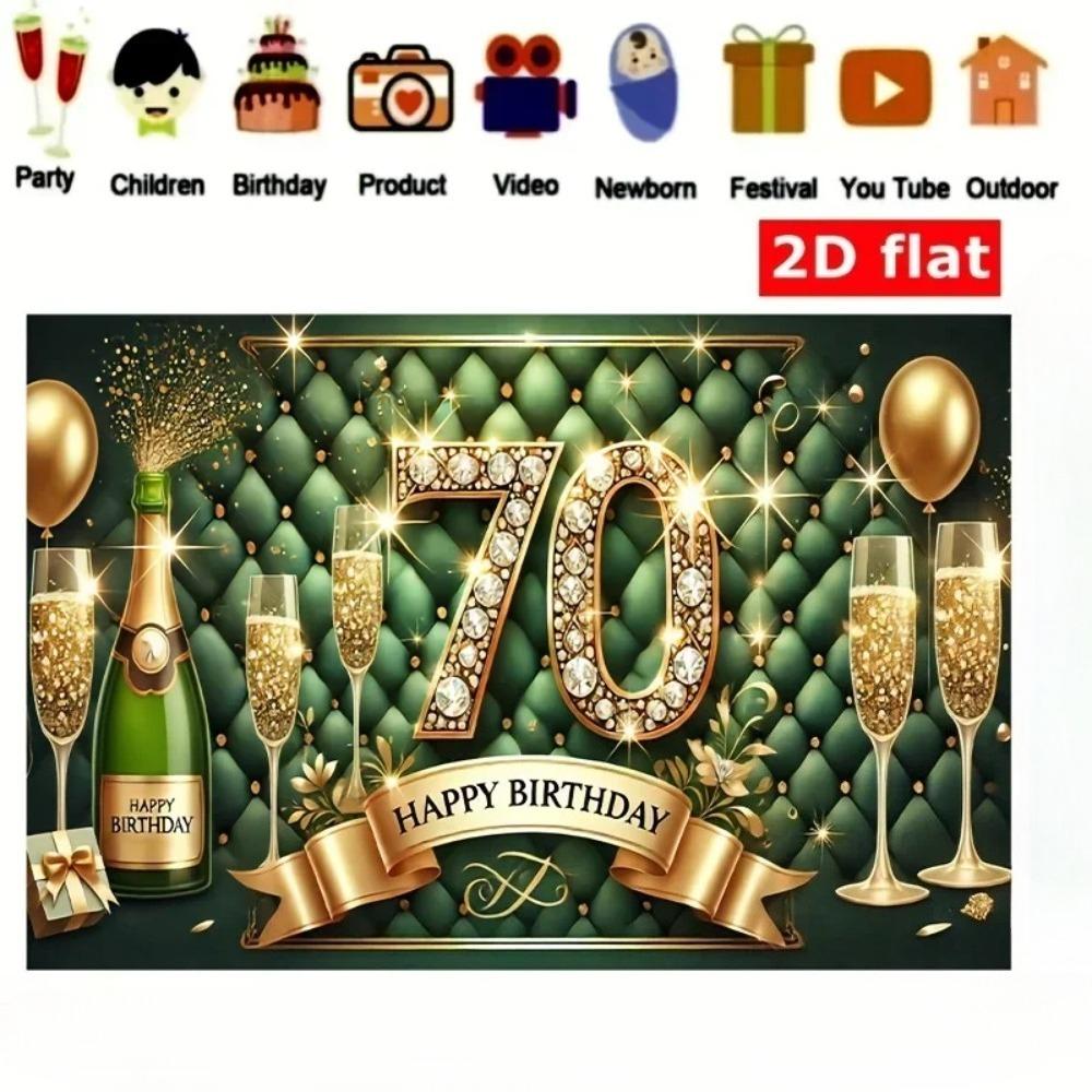 Celebrating 70th Birthday Party Decoration Banner Background Adult Birthday Party Family Party Decoration Photography Backdrop