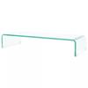 TV Stand - vidaXL - 70x30x13 Cm - Transparent Glass - Contemporary Design - Monitor Stand