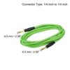 Uxcell Guitar Tool Cable 3M TRS Angle Electric Bass Cable Cord for Guitar Bass Green 6mm-6mm Straight-Straight