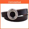 Authentic Leather Womens Belt With Silver Buckle For Stylish Everyday And Office
