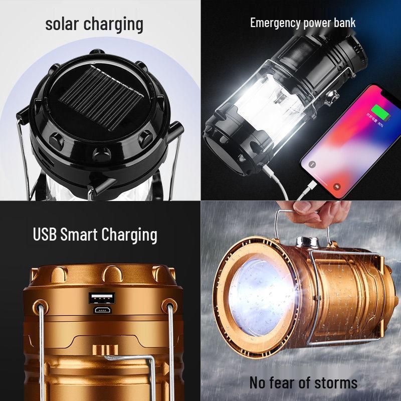 Multifunctional Solar Charging LED Camping Lantern and Strip Light