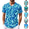 Летняя мужская популярная футболка с v-образным вырезом и короткими рукавами с принтом