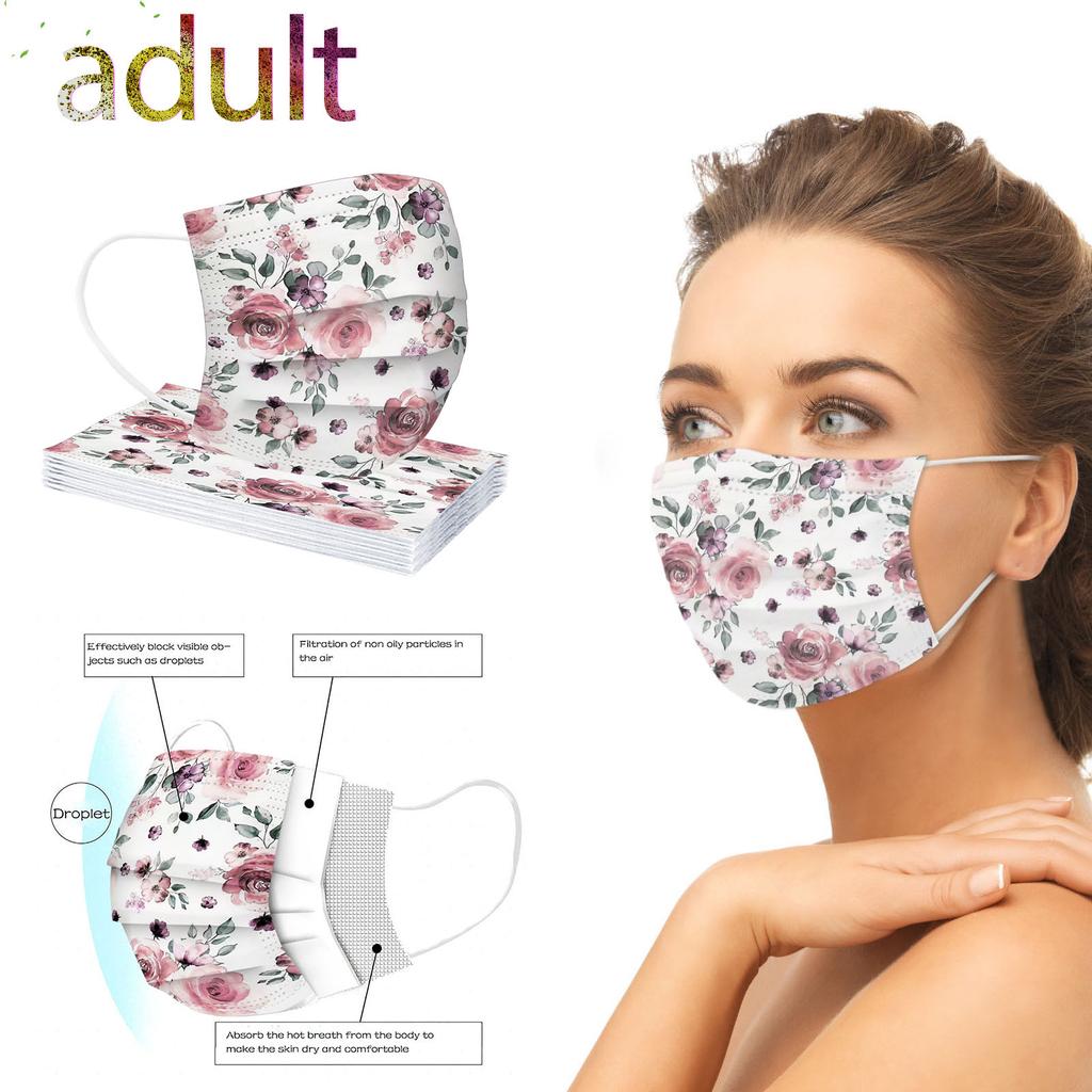 (Отличный дом)Одноразовая дышащая маска из спанлейса для взрослых с принтом
