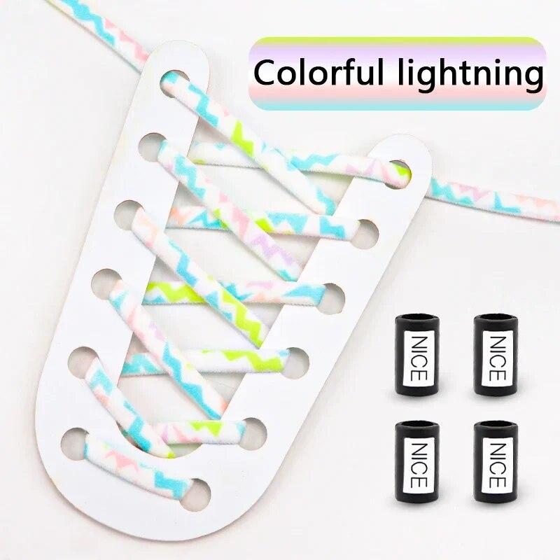 НОВЫЕ эластичные шнурки для кроссовок без завязок, шнурки для обуви с круглым металлическим замком, мужская и женская обувь для бега, кружевные аксессуары, 1 пара