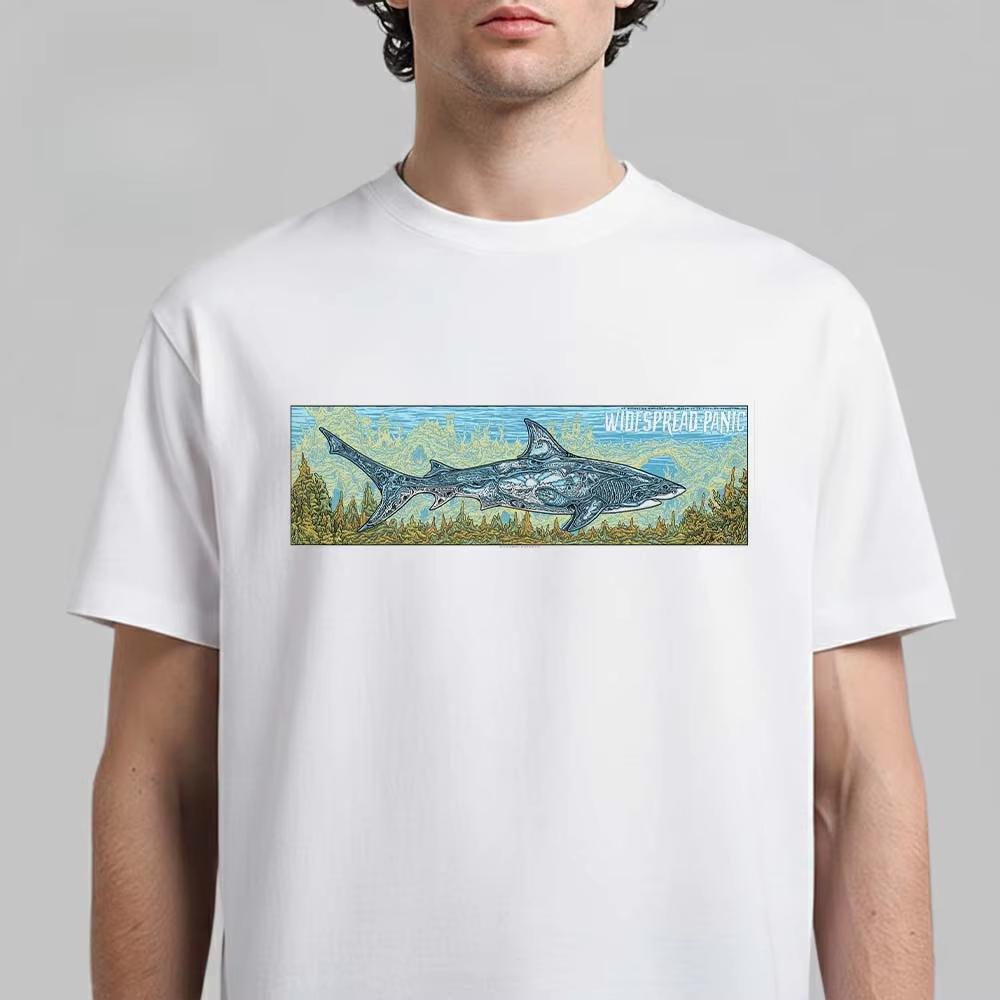 Widespread Panic Sea Dragon Mermaid Print Tee Classic Rock Band Retro Streetwear Casual Unisex Top For Fans