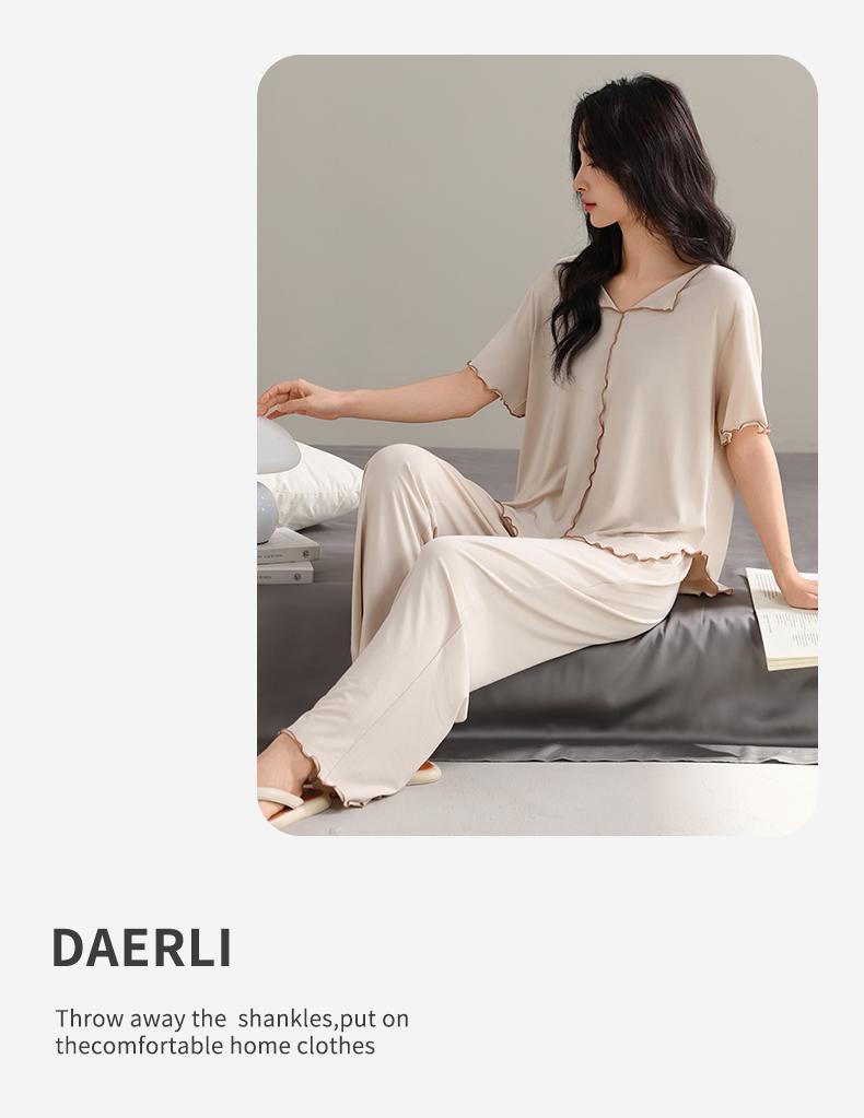 Ice Sensation Lyocell Soft and Breathable Pajamas with Fungus Edge