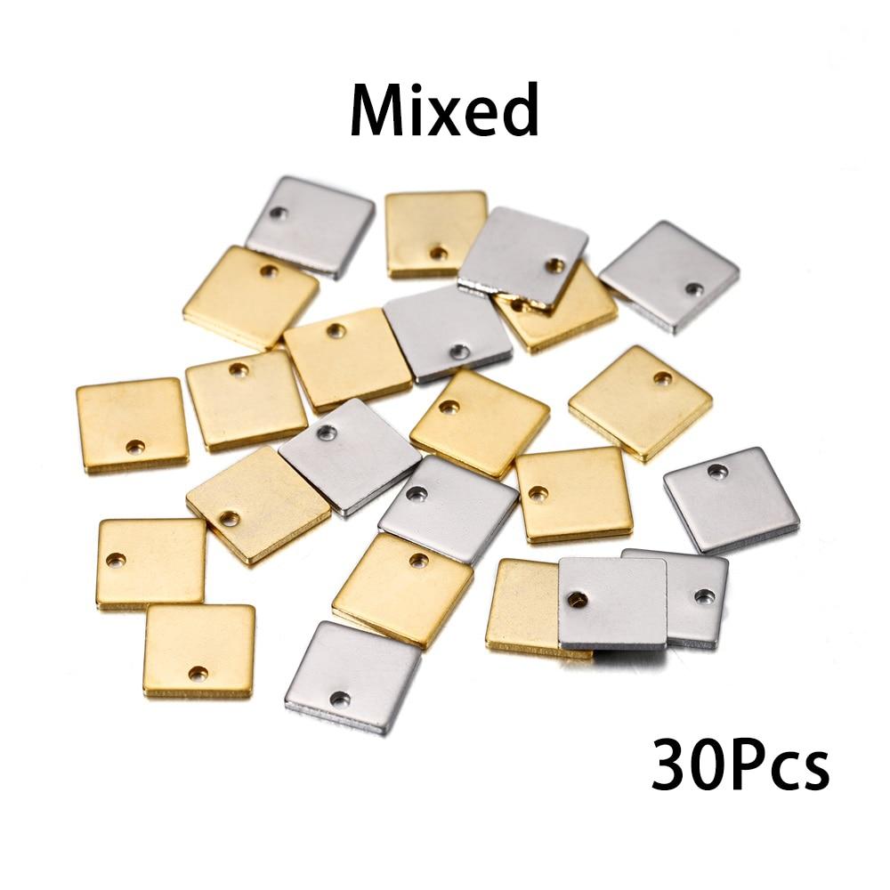 20-50 шт./лот, круглые и квадратные подвески из нержавеющей стали, подвески для DIY, серьги, браслет, ожерелье, кулон, аксессуары для изготовления ювелирных изделий