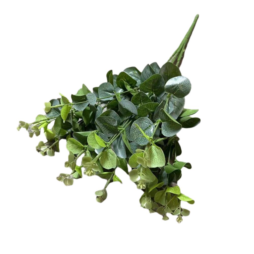 Новый искусственный эвкалипт с 16 головками, 128 шт. листьев, для DIY, поддельный эвкалипт, денежный лист, искусственные растения для дома, свадьбы, декора