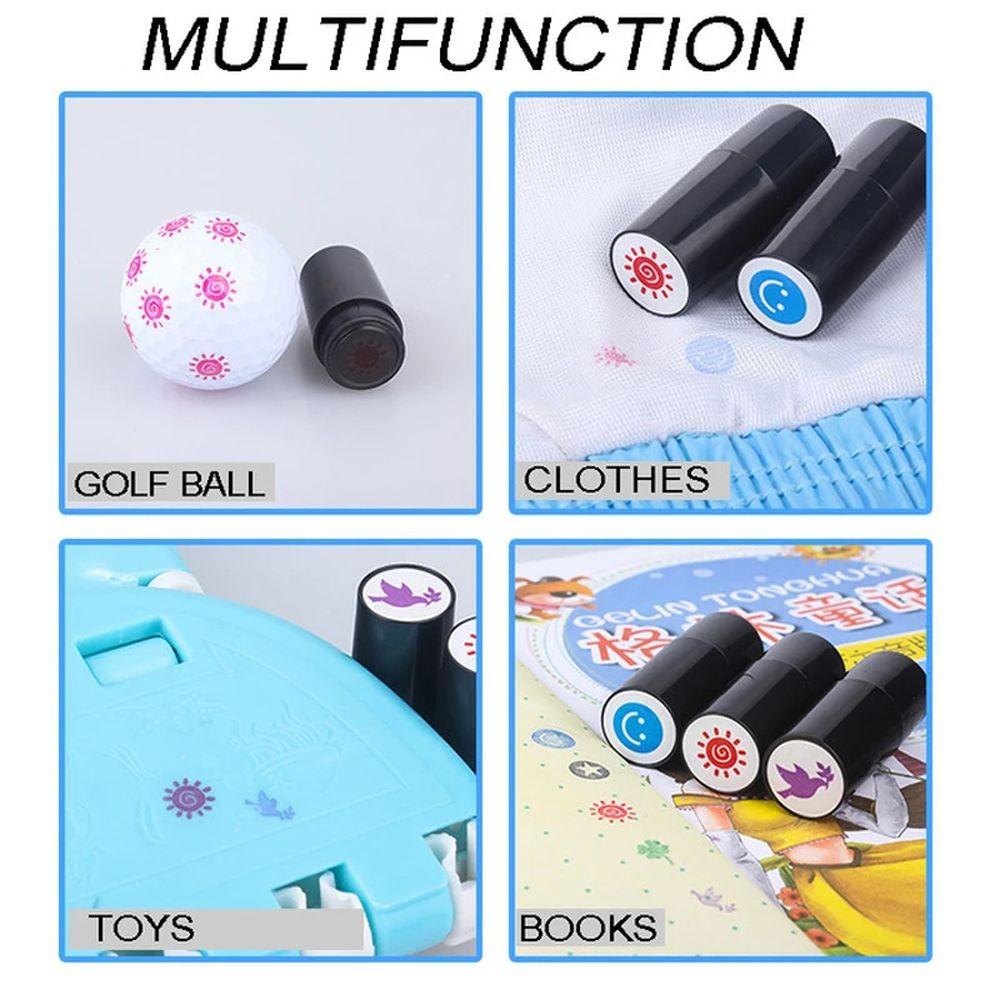 Patterns Multicolors Long Lasting Plastic Quick-dry Stamp Marker Golf Ball Stamper Impression Seal