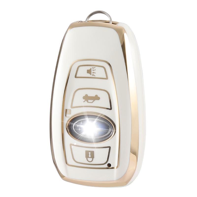 Чехол для ключа Subaru Forester 2019 - Подходит для Outback, Legacy, Ключ-пульта, Полная защита с золотой окантовкой