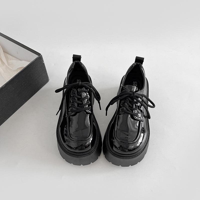 Ретро черные туфли на платформе в британском стиле, женские, новые, осень-зима 2025 года, с юбками, универсальные, одинарные туфли Мэри Джейн