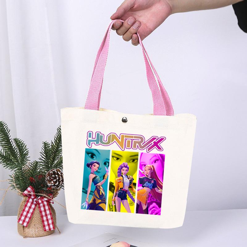 K-Pop Anime Cartoon Printed Student Large Capacity Portable Shoulder Bag Casual Canvas Bag