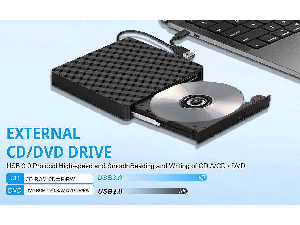 Portable USB External DVD Burner for Computers and Laptops
