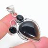 Black Onyx, Spinel Handmade 925 Sterling Silver Jewelry Pendant 2.21" O6A12