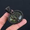 Double Tree Of Life Dragon Blood Gemstone Handmade Copper Wire Wrap Jewelry Pendant For Love