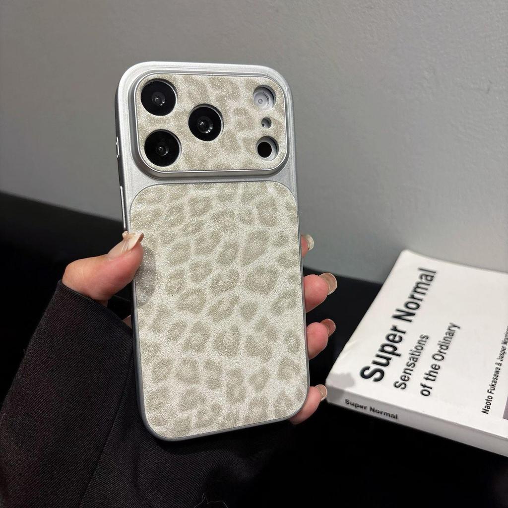 Чехол iPhone 17 Pro Max с блестящим леопардовым принтом - Модная кожаная текстура, подходит для Apple 15/16.