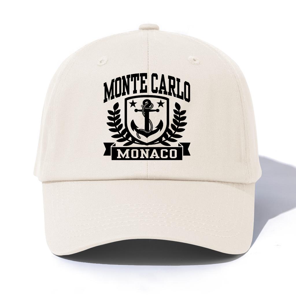 1 шт. Бейсболка MONTE CARLO с принтом для взрослых, Минималистичный ретро-стиль, Повседневная, Мягкая, Регулируемая, Кепка папы, Идеально в качестве подарка