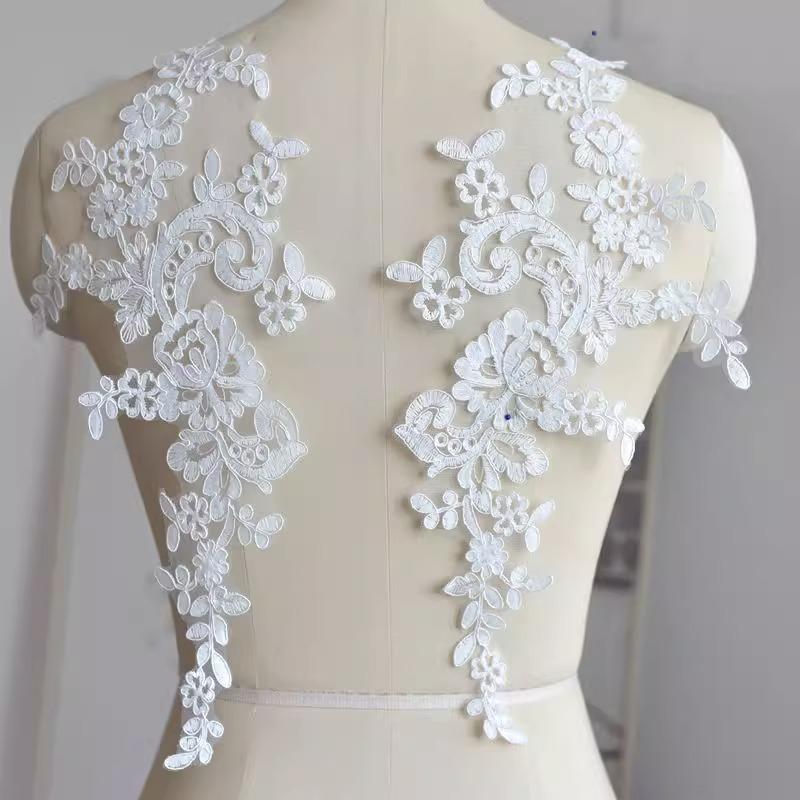 Car Bone Lace Embroidered Milk Silk Patch Wedding Dress, Clothing Doll Clothes Veil Headgear Diy Accessories Decal