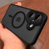 Новый полупрозрачный матовый чехол против скольжения для iPhone 16 15 14 13 12 11 Pro Max Plus с защитой объектива, магнитная матовая крышка Magsafe