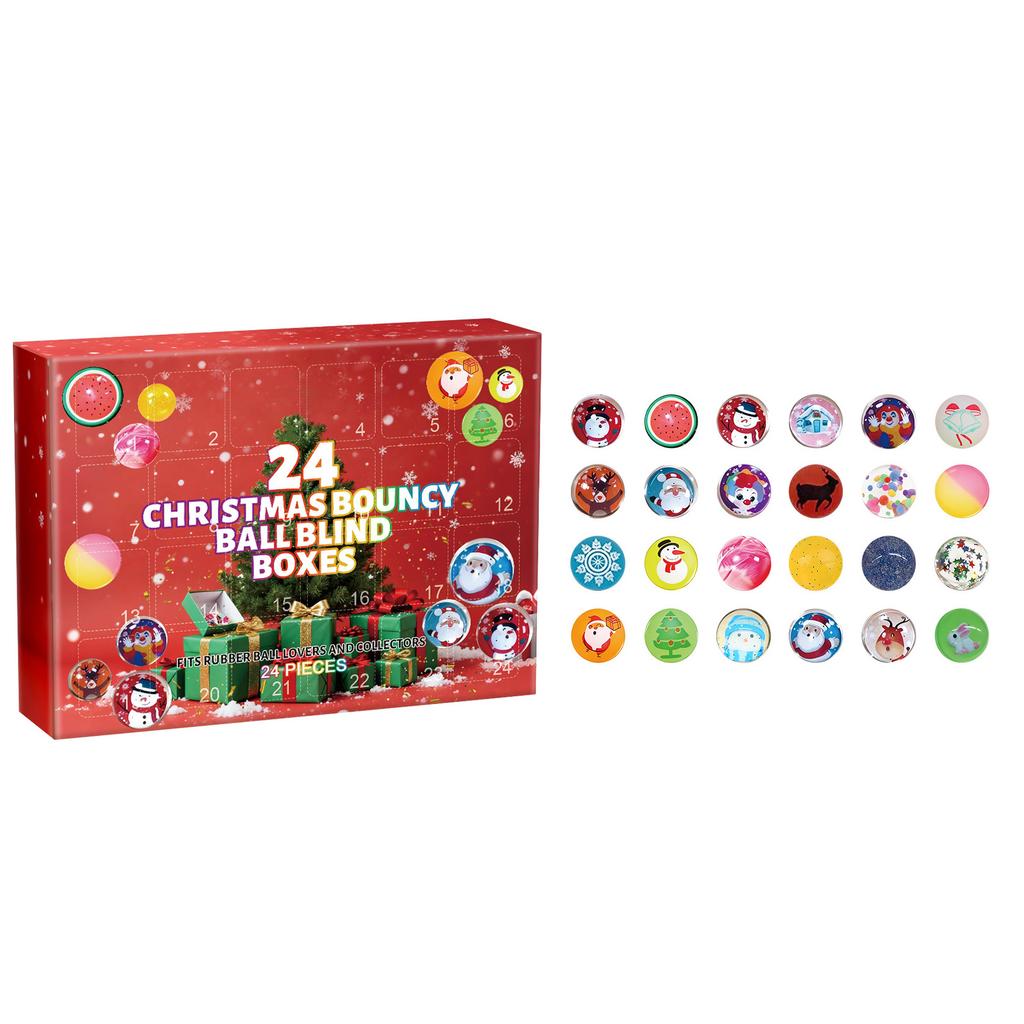 24 Christmas Bouncy Ball Blind Boxes As Holiday Gifts Are Suitable For Game Enthusiasts, Adults And Children.