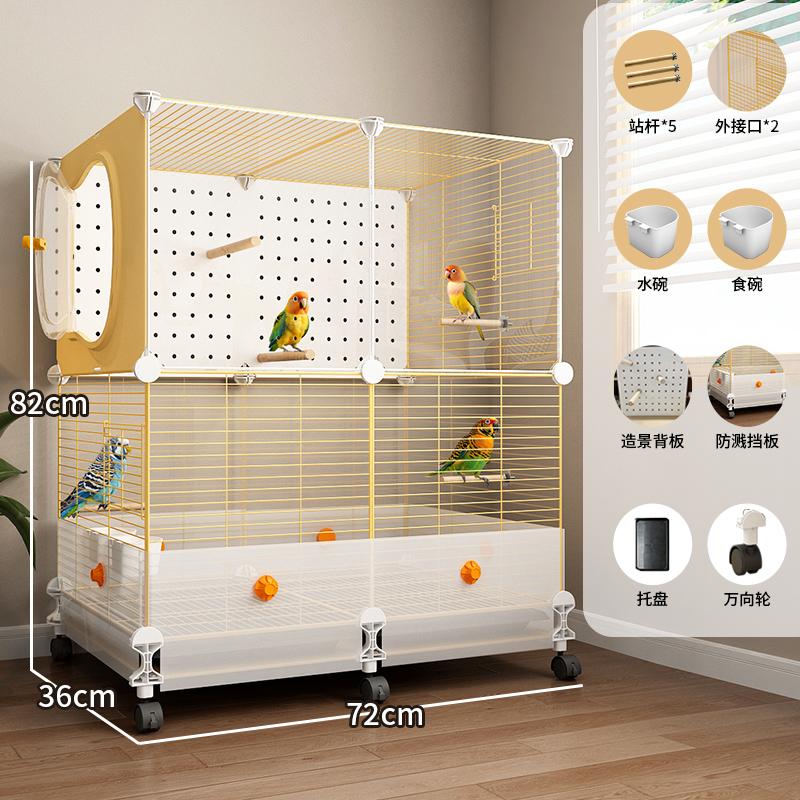 Large Bird Cage for Parrots Anti-Scatter Design for Cockatiels & Budgies, Luxury Aviary for Lovebirds Premium Pet Flying House