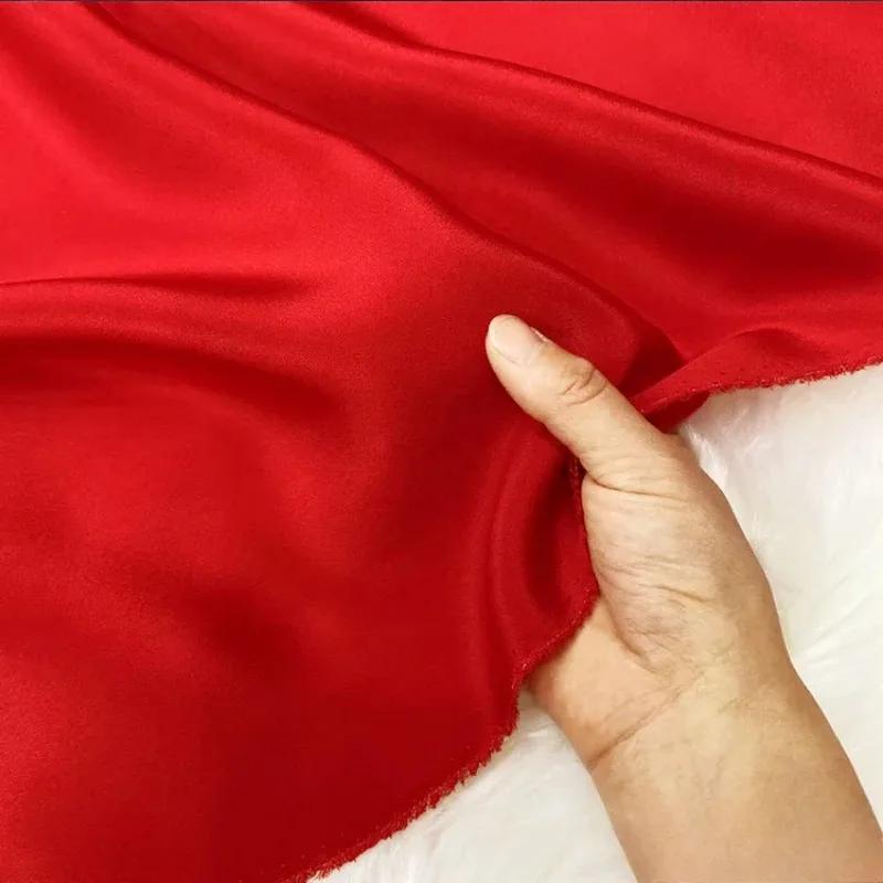 Однотонная 100% шелковая ткань Крэп де Шин 30 момми, тяжелый шелковый крэп, ткань для одежды, платьев, брюк
