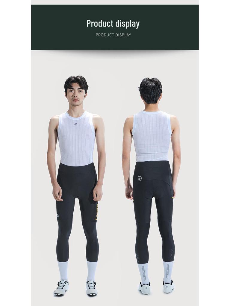 Lampada Men's Stretch Cycling Pants with Pockets: Moisture-Wicking, Quick-Drying, Color Block Design