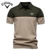 Callaway GOLF 2025 Летняя вышитая новая мужская трикотажная рубашка поло с короткими рукавами и цветным воротником Повседневное поло для мужчин