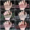 Fake Nails, Short Round, No Glue, 24 Pieces